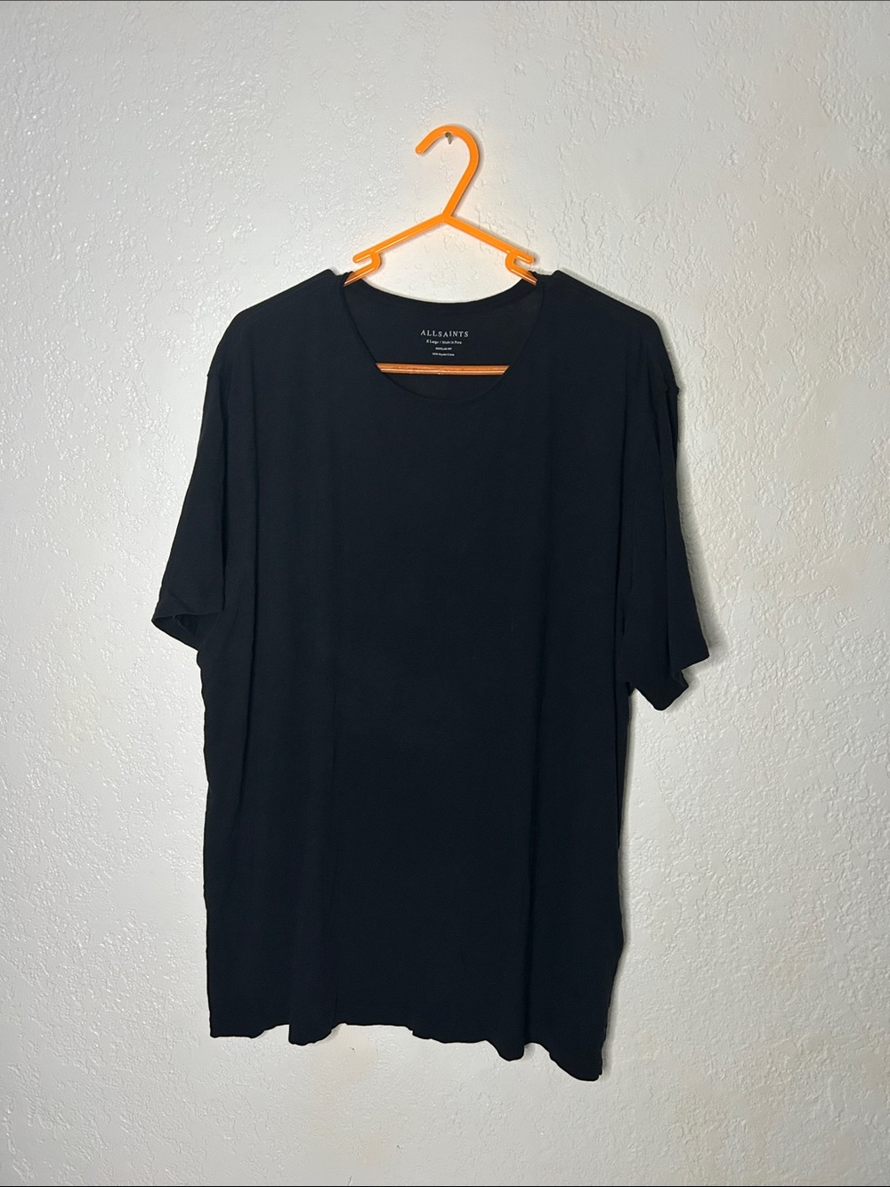 All Saints Black Short Sleeve Scoop Neck T-Shirt